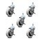 Service Caster 3 Inch Polyurethane Wheel 5/16 Threaded Stem Caster Set with Brakes SCC, 5PK SCC-TS05S310-TPUS-SLB-5161810-5 - alternate 1